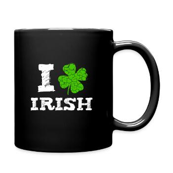I love Irish St. Patrick's Day shamrock gift - Full Colour Mug - black - Right