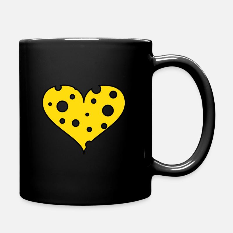 Cheese Heart - Cheese Heart - Chest Logo - Full Colour Mug - black