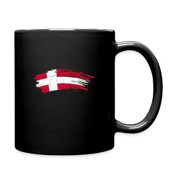 Danemark pays drapeau maison cadeau - Mug uni - noir - Droite