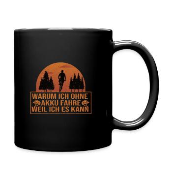 Fahrrad Rad Radfahren Fahrradfahrer Vintage - Tasse einfarbig - Schwarz - Rechts