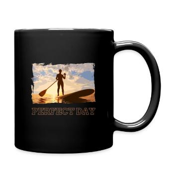 Stand up paddling. Le jour du jour. Pagaie avec SUP. - Mug uni - noir - Droite