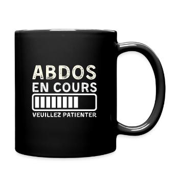 Abdos en cours veuillez patienter - Mug uni - noir - Droite