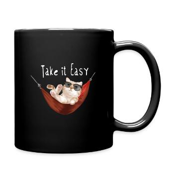 Katze - Tasse einfarbig - Schwarz - Rechts