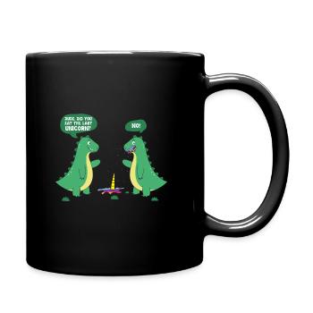 Dino Einhorn Witz Dinosaurier Cartoon Comic - Tasse einfarbig - Schwarz - Rechts