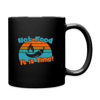 Hot Food - It is Time / Spicy Food - Full Colour Mug - black - Right
