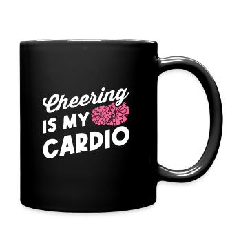 Cheering Is My Cardio Cheerleading Cheerleader Gym - Tasse einfarbig - Schwarz - Rechts