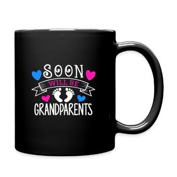 Bald werden wir Oma und Opa, Wir werden Großeltern - Tasse einfarbig - Schwarz - Rechts