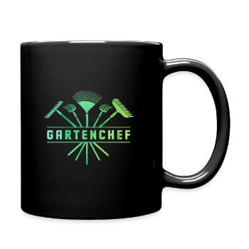 Gartenchef Gärtnerei Gärtner Garten Rasenmäher Gär - Tasse einfarbig - Schwarz - Rechts