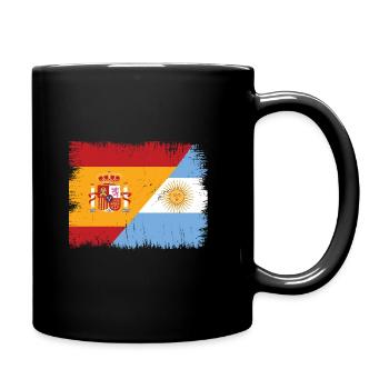 Argentinien Spanien Flagge von Argentinien Geschenk - Tasse einfarbig - Schwarz - Rechts