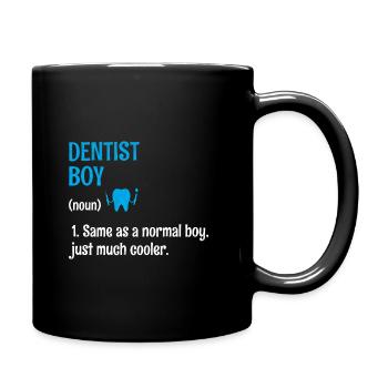 Dentist Boy Definition Dental Dentistry Tooth Dent - Full Colour Mug - black - Right
