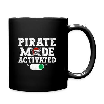 Piratenmodus Aktiviertes Piratenjugend-Design - Tasse einfarbig - Schwarz - Rechts