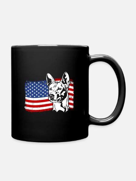 Basenji US Amerika Fahne Hunde Wilsigns - Tasse einfarbig - Schwarz