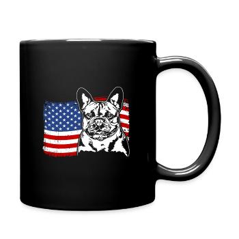 Bouledogue français Drapeau américain Wilsigns - Mug uni - noir - Droite