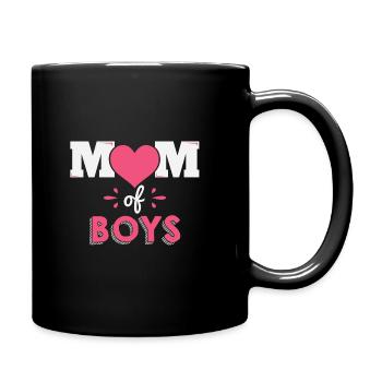 Mutter von Jungs Mutter Muttertag Geschenk - Tasse einfarbig - Schwarz - Rechts