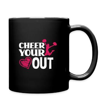 Cheer Your Heart Out Cheerleading Cheerdance Gymna - Tasse einfarbig - Schwarz - Rechts