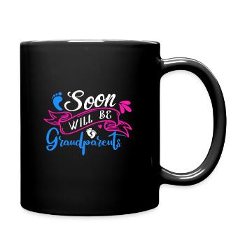 Bald werden wir Oma und Opa, Wir werden Großeltern - Tasse einfarbig - Schwarz - Rechts