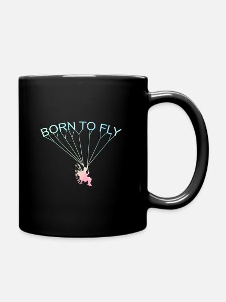 Born To Fly Graphic Paragliding Parachute Paraglid - Tasse einfarbig - Schwarz