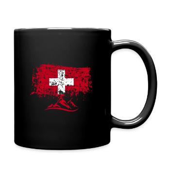 Suisse ALPES - Mug uni - noir - Droite