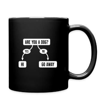 Êtes-vous un chien drôle mignon organigramme t-shirt - Mug uni - noir - Droite
