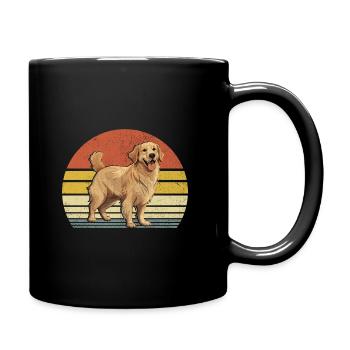 Rétro Vintage Golden Retriever GR Chien Golden Retri - Mug uni - noir - Droite