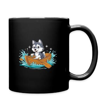 A Husky Boating Paddle Boat - Full Colour Mug - black - Right