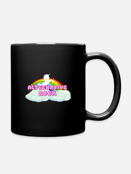 Licorne arc-en-ciel rock alternatif - Mug uni - noir