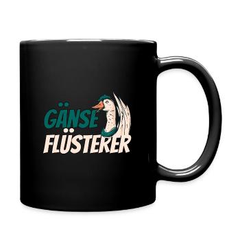 Gans Gänse Flüsterer Bauernhof Geschenk - Tasse einfarbig - Schwarz - Rechts