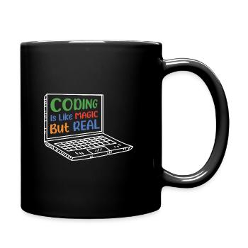 Coding Is Like Magic Coder Programmer Computer Gee - Tasse einfarbig - Schwarz - Rechts