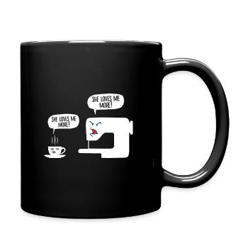 Funny Graphic Knitting Wool Quilting Stitching Sew - Tasse einfarbig - Schwarz - Rechts