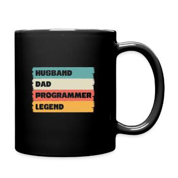 Husband Dad programmer Legend - Full Colour Mug - black - Right