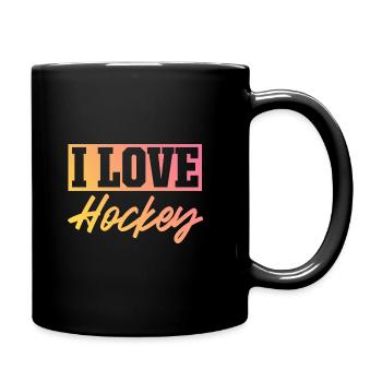 I love hockey - Full Colour Mug - black - Right