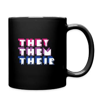 LBGT drapeau gay pride humain ils eux leur - Mug uni - noir - Droite