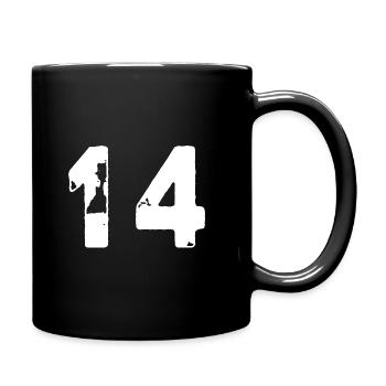14 Zahl Trikot - Tasse einfarbig - Schwarz - Rechts