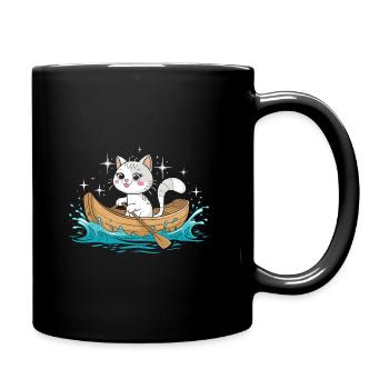 A Cat Boating Paddle Boat - Full Colour Mug - black - Right