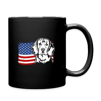 Beagle US Amérique Drapeau Chiens Chien Wilsigns - Mug uni - noir - Droite