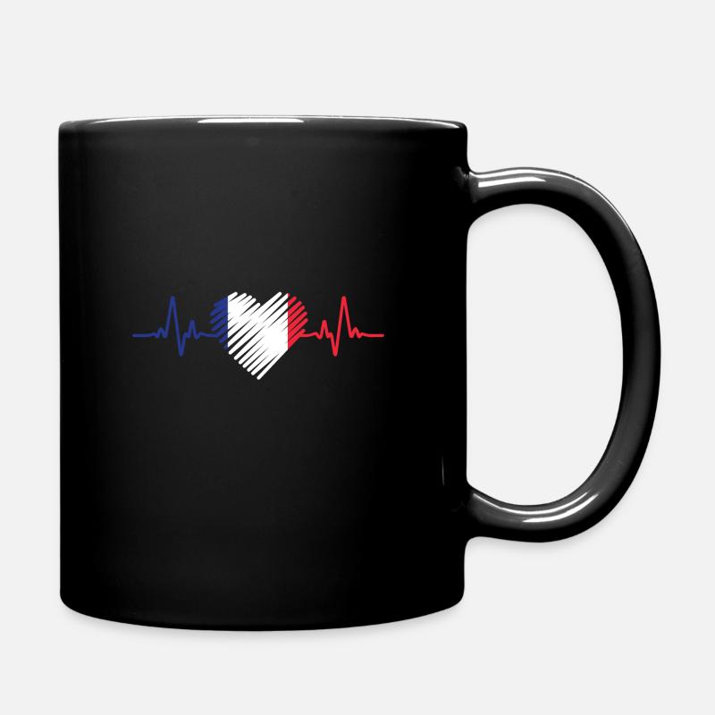 Frankreich Herzschlag - Tasse einfarbig - Schwarz