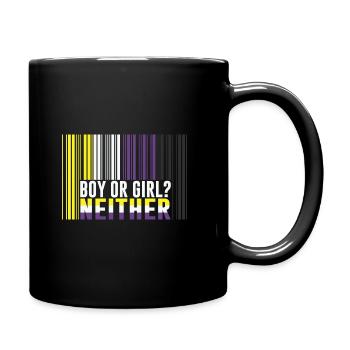 LBGT Drapeau Gay Pride Humain Garçon ou Filles - Mug uni - noir - Droite