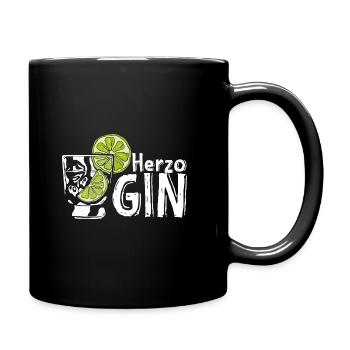 GIN HerzoGIN - Geschenk für Gin Liebhaberin Verkos - Tasse einfarbig - Schwarz - Rechts