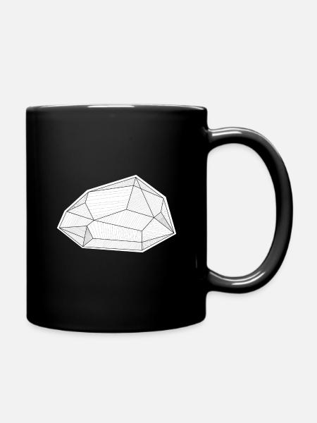 Minimalist T-shirt stone, Lineart - Full Colour Mug - black