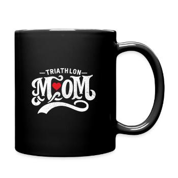 Triathlon Mama Schwimmen Rad Laufen Triathletin Mutter - Tasse einfarbig - Schwarz - Rechts