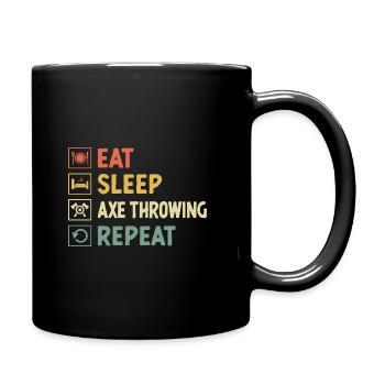 Manger Sleep Lancer de hache Lancer de hachette répété - Mug uni - noir - Droite
