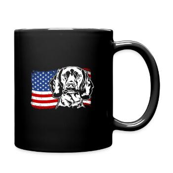 Chien de montagne bavarois drapeau américain Wilsigns - Mug uni - noir - Droite