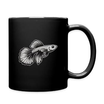 Silberner Guppy – Stilvolles Design für echte Aqua - Tasse einfarbig - Schwarz - Rechts