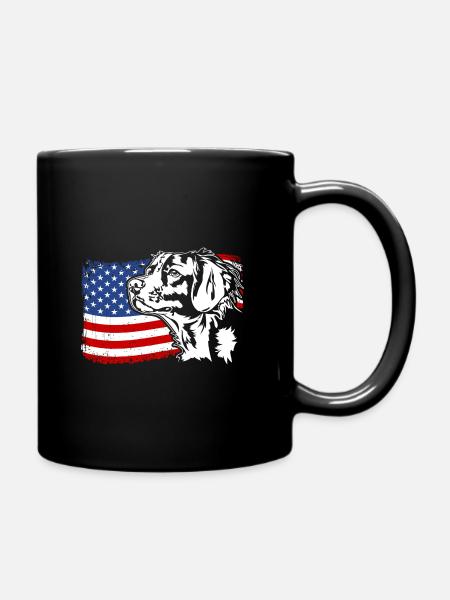 Epagneul Breton US Amerika Fahne Hunde Wilsigns - Tasse einfarbig - Schwarz