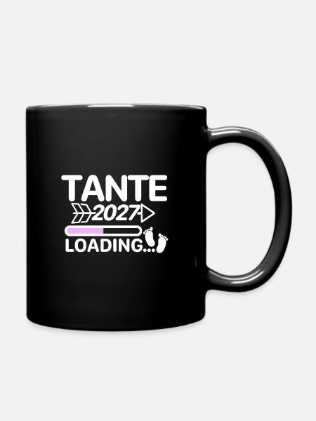Tante 2027 Babyfüße - Tasse einfarbig - Schwarz