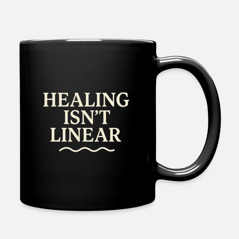 Healing is not a linear path - Full Colour Mug - black