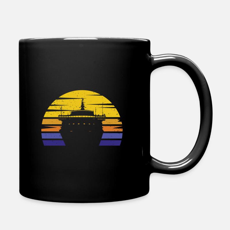 mer croisière bateau coucher de soleil vintage - Mug uni - noir
