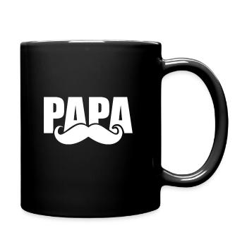 Papa moustache - Mug uni - noir - Droite