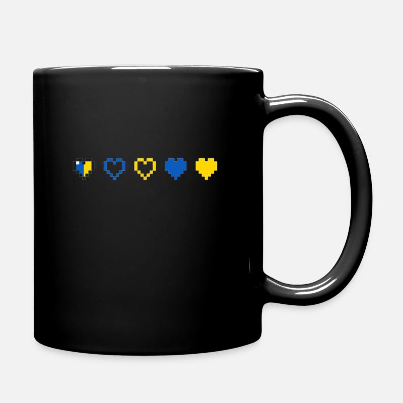 Ukrainisches Herz - Tasse einfarbig - Schwarz