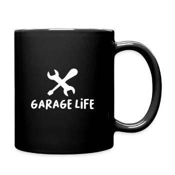 Garage Life Graphic Car Lover Mechanic Vehicle Tec - Full Colour Mug - black - Right